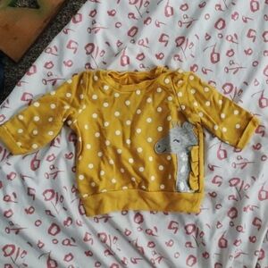 Carter's Mustard Yellow Polka Dot Giraffe Pullover